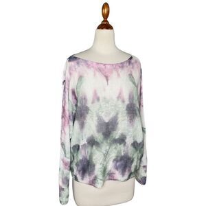Anna Melani Made in Italy Open Knit Tie Dye Slouchy Sweater Size Small